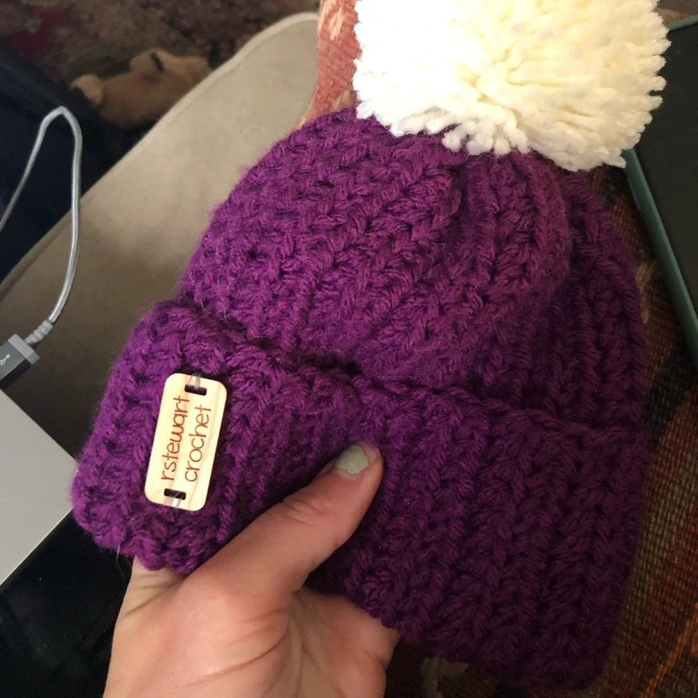 Handmade newborn‎ pompom hat